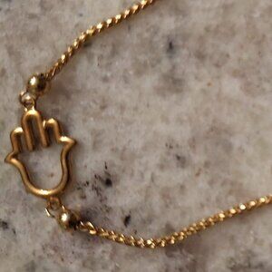 Solid Gold Hamsa Hand Bracelet